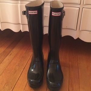 Black Gloss Tall Hunter rainboots