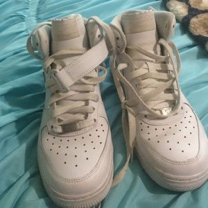 White air forces ( high tops ) on HOLD