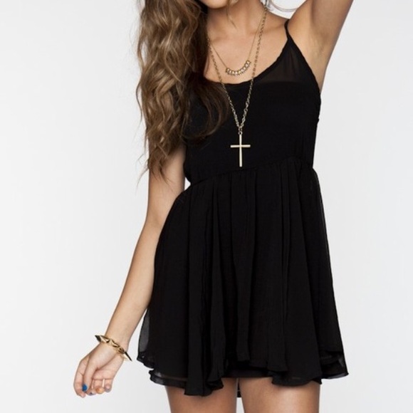 Black chiffon Nora dress