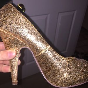 Gold Sequin Heels