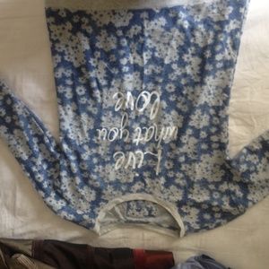 floral "love is all you need" Long sleeve T-shirt