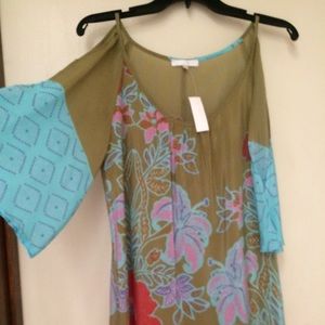 Glam silk split sleeve dress