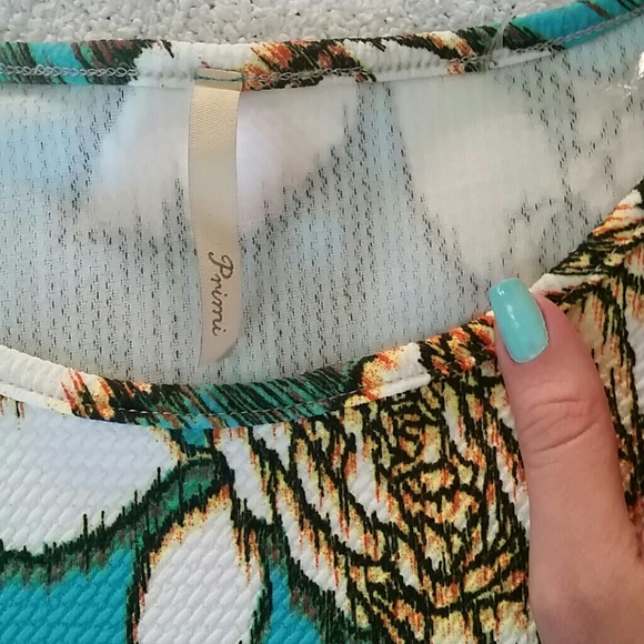 Turquoise Floral Print Dress - Picture 2 of 3