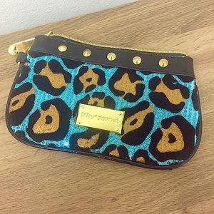 BETSEY JOHNSON | Blue Leopard Pouchette / Wristlet