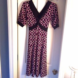 CLEARANCE Donna Morgan flirty dress black magenta