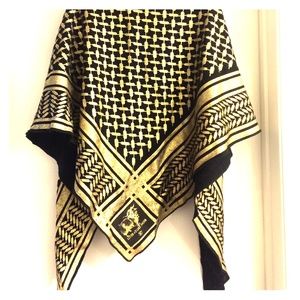 Black and Gold Literature Noir triangle scarf
