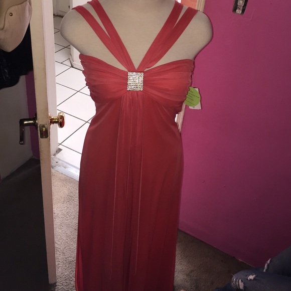 Coral long elegant dress💗