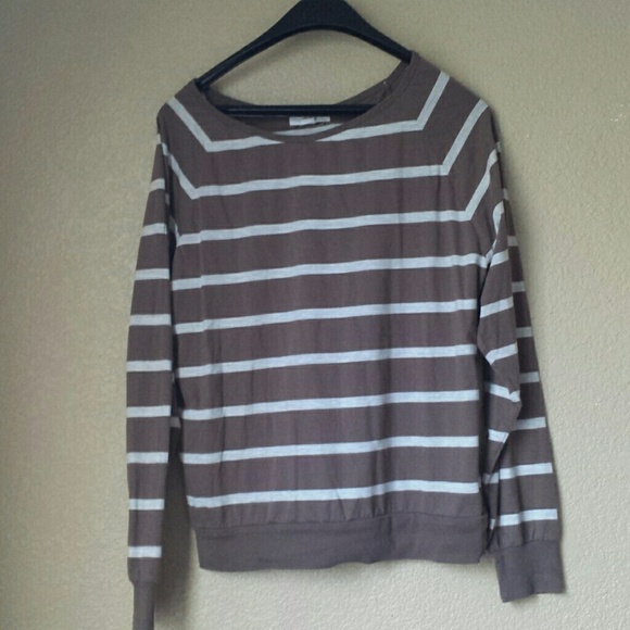 Long sleeve brown /  off white stripe shirt