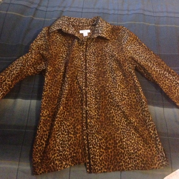 Cheetah print vintage button-up