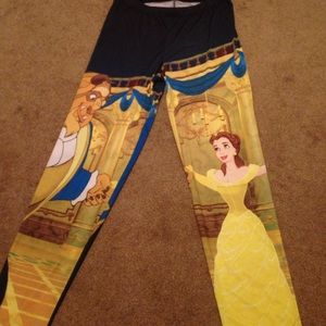 beauty and the beast capri leggings