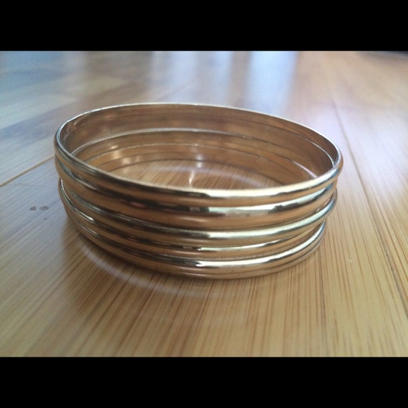 6 gold bracelet bangles