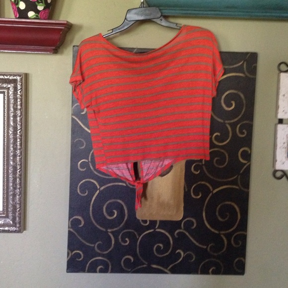 orange stripe: crop top- NWOT - Picture 2 of 2