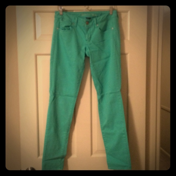 Seafoam Green Stretch Skinny Jeans