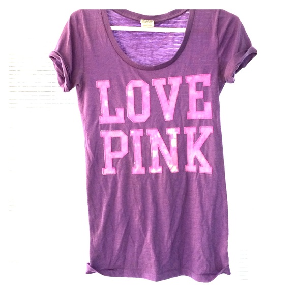 Purple Tie-Dye Letter Shirt from Pink