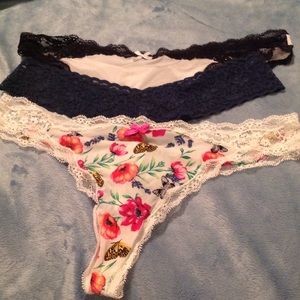3 pairs of Victoria Secret thongs