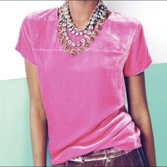 J. Crew Tops - J. Crew VELVET TEE in Neon Azalea Size 2 NWT!