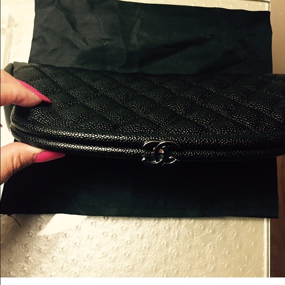 Clutch c c  Handbags - Lamb skin black clutch