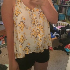 Floral high-low tank