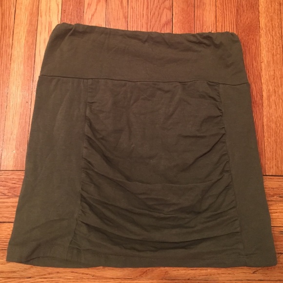 Free People High Waist Scrunch Skirt in Olive