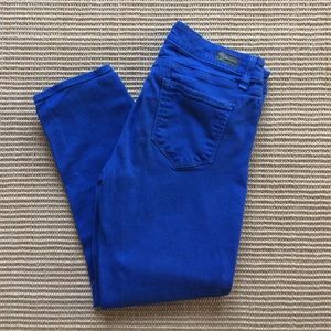 Paige Cropped Bright Blue Jeans