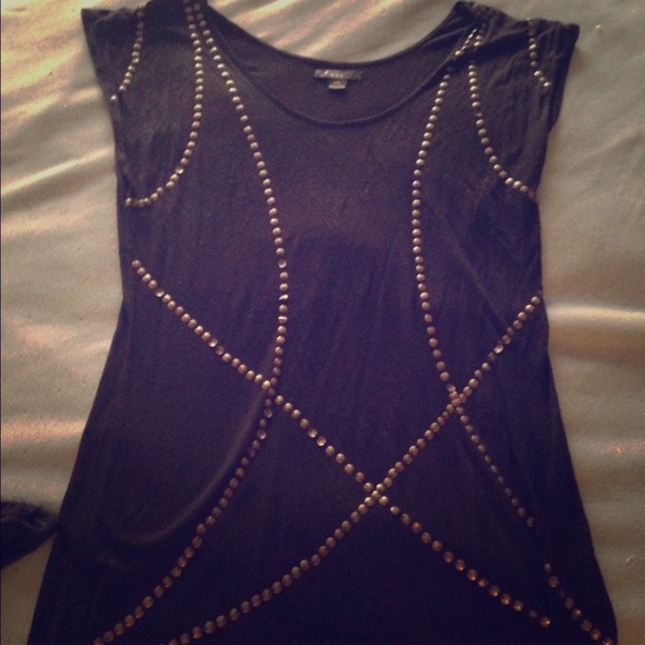 Black forever 21 rhinestone large shirt