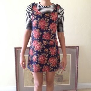 Tapestry Floral Overall Dress