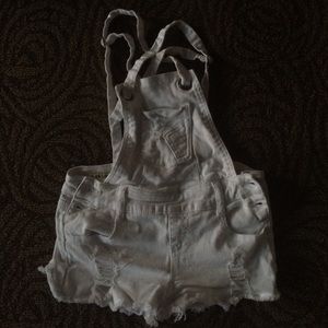 Adorable white denim overalls