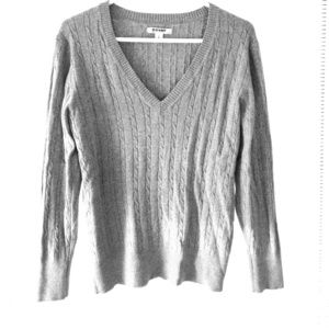 Gray Cable Knit Sweater