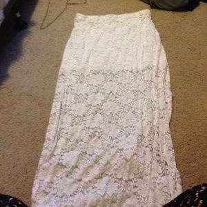 White Lace Maxi Skirt