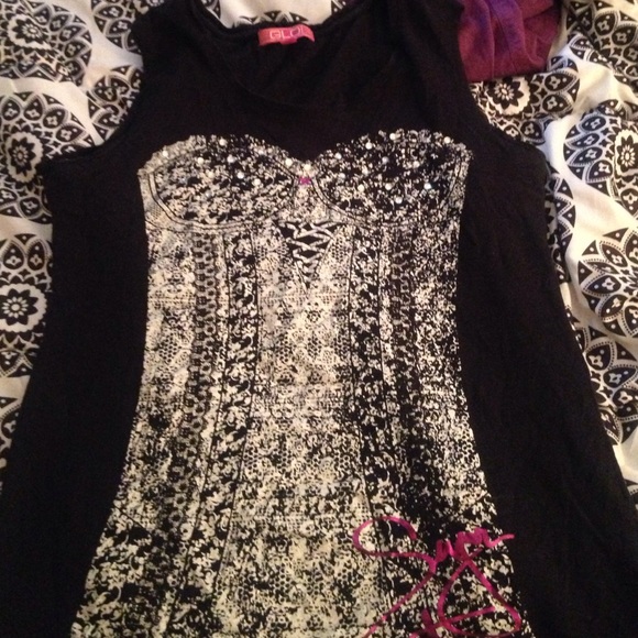 Short sleeve fake corset shirt