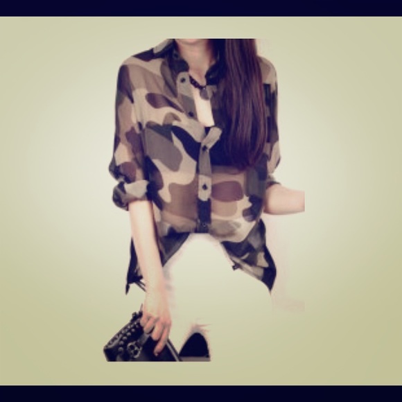 Camo long sleeve dress shirt