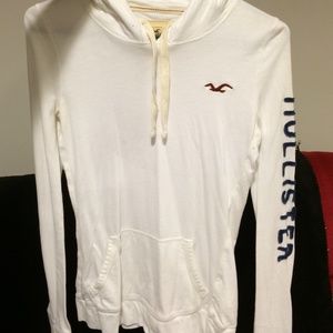 White Hollister No-zip Hoodie