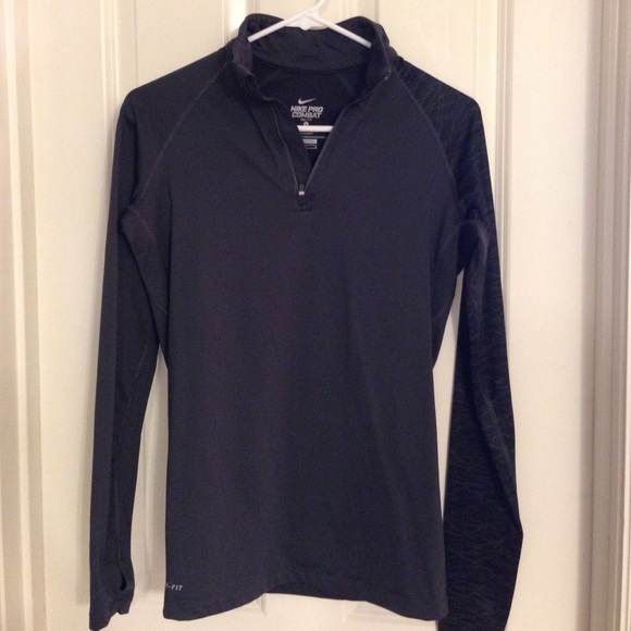 Nike Tops - Nike Pro Combat HZ dri fit fitted running top Med