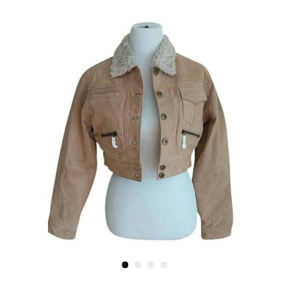 Marcelle Renee Jackets & Blazers - Leather bomber  crop jacket size medium