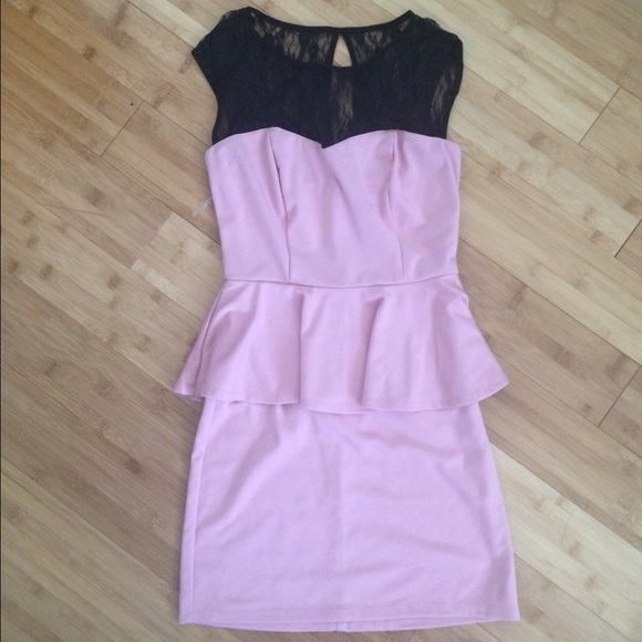 Pink peplum dress