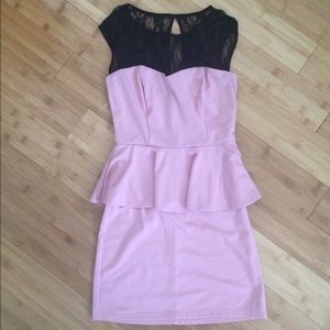 Pink peplum dress