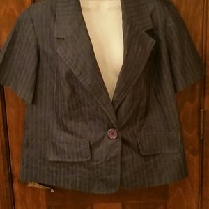 A denim with white stripes top