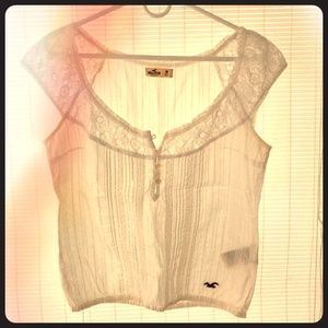 White Hollister Lacy Top