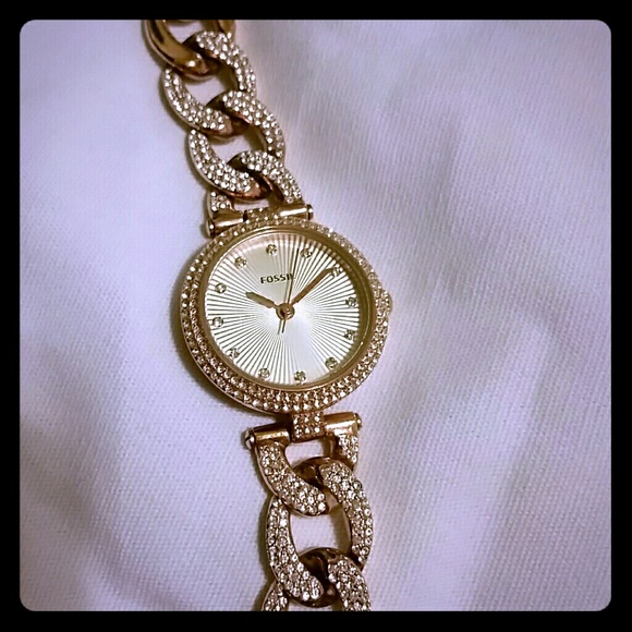 FOSSIL Rose Gold & Crystal Watch