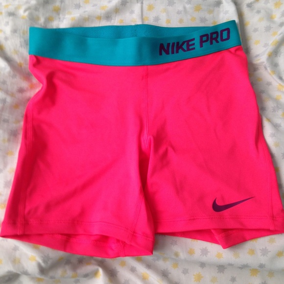 Bright Pink & Blue Nike Pro Shorts