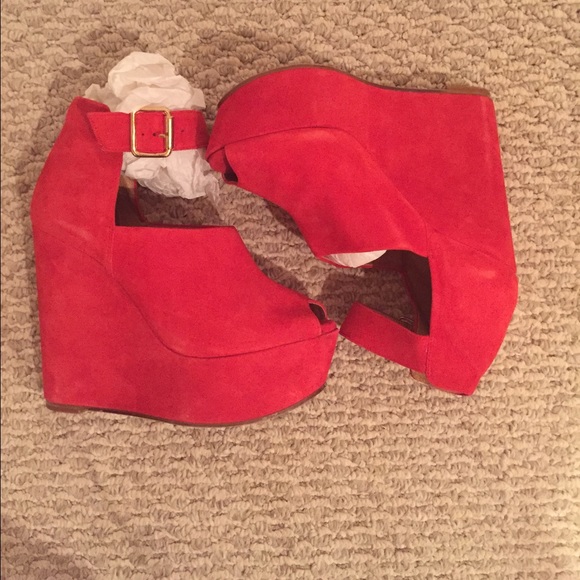TopShop script wedge in red!