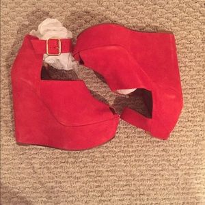 TopShop script wedge in red!