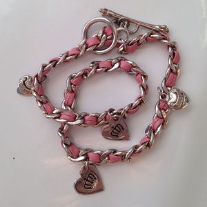 Juicy Couture Pink Leather Wrap Bracelet