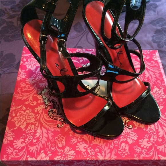 Black strappy heels