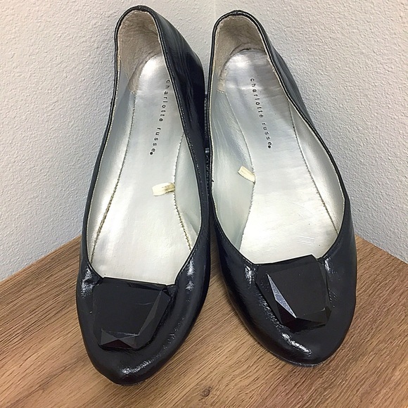 Charlotte Russe | Black Jewel Flats
