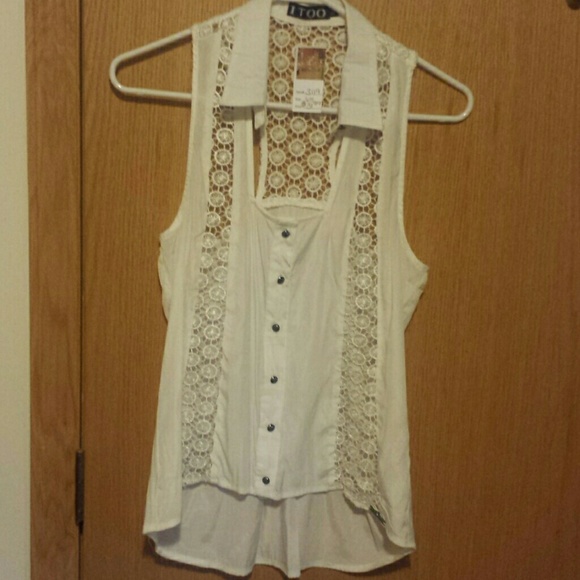 White lace shirt