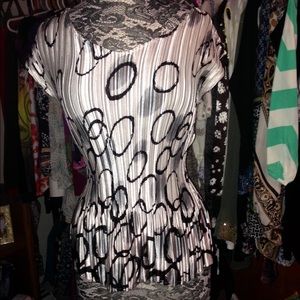 Shiny Abstract Print Top