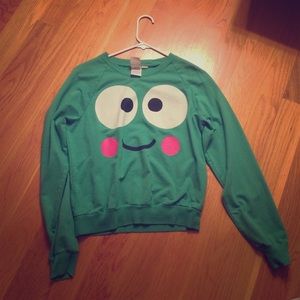 Cute keroppi crew neck, medium. Comfy to lounge in