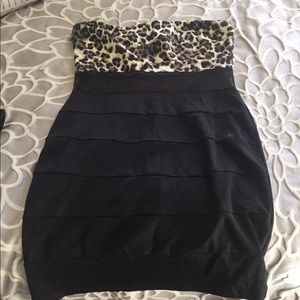 Cheetah print & black dress