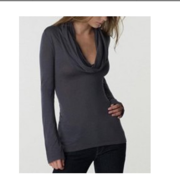 Gray scoop neck top